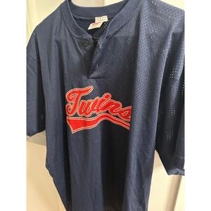 Don Alleson Athletic Minnesota Twins Baseball Jersey Navy‎ Blue Mesh XL #99